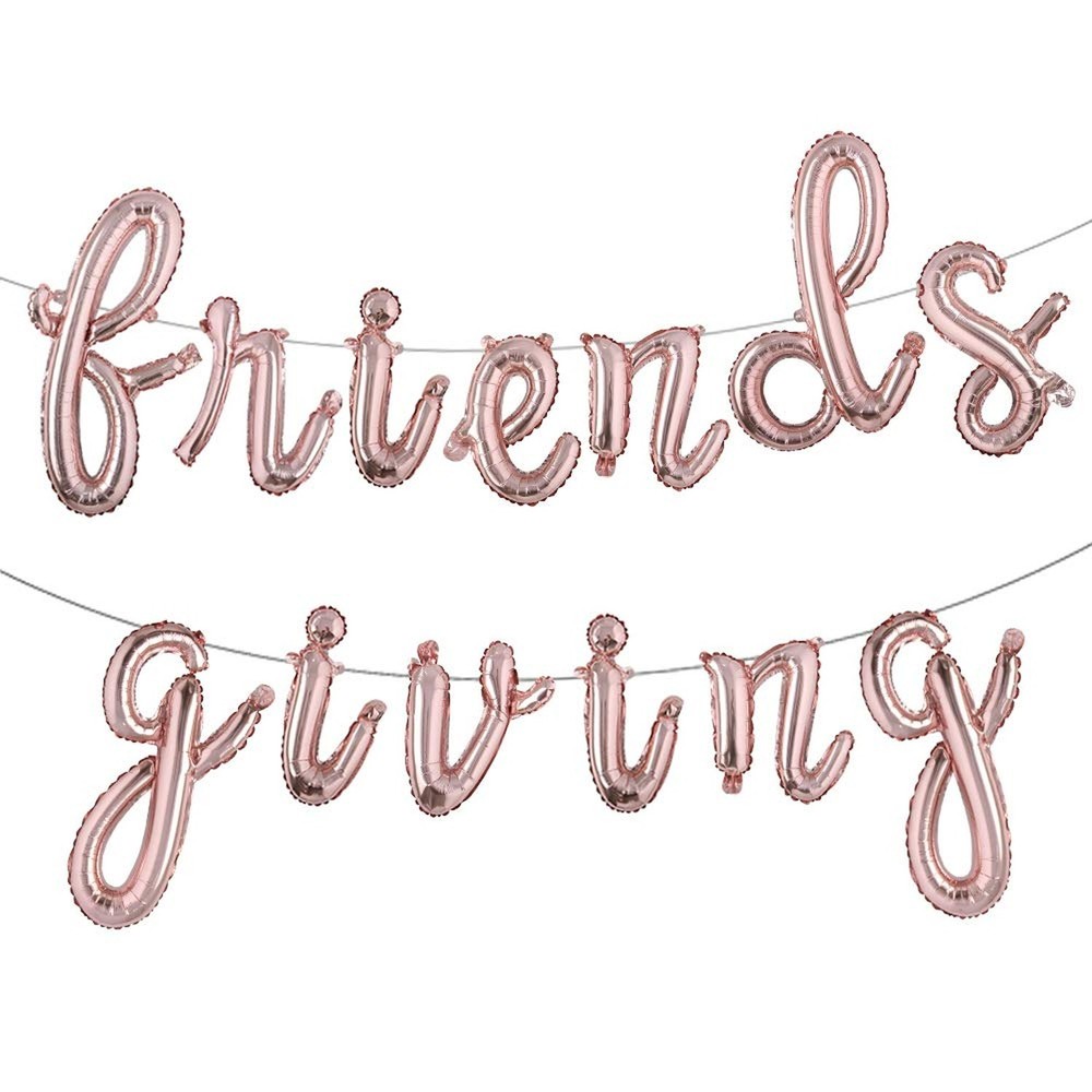 16 Inches Tall Multicolor Foil Balloons «Friendsgiving» Banner Letter Party D…