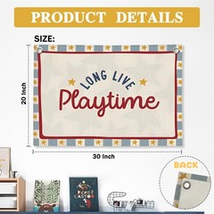 Playroom Wall Decor, Long Live Playtime Linen Canvas Banner,Playroom Decor Ro…