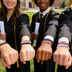 Graduation Wristband Silicone Bracelets – Class of 2026 Party Favors, 30 Pack