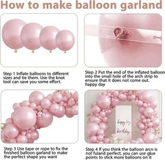 Pearl Pink Balloons Arch Kit – Double Stuffed Pastel Light Pale Pink Balloons…