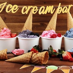 Ice Cream Decorations Bar Banner Party Supplies Sign for Birthday Decor Shower