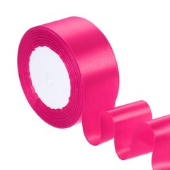 1.5 Inches x 24 Yards Satin Ribbon Roll Gift Wrapping Ribbon, Rose Red