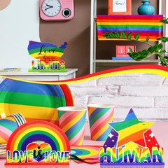 6 Pcs Pride Month Rainbow Table Wooden Decorations Lgbt Centerpieces Gay Prid…