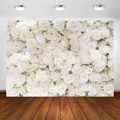 White Flower Backdrop Party Wedding Floral Wall Bridal Shower Background Decor