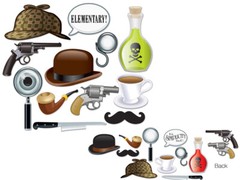 SHERLOCK HOLMES PHOTO BOOTH FUN SIGNS MURDER MYSTERY DECTECTIVE BRITISH PARTY