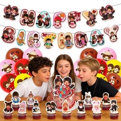 Anime Monchhichi Themed Birthday Party Decoration Balloons Cupcake Topper Banner