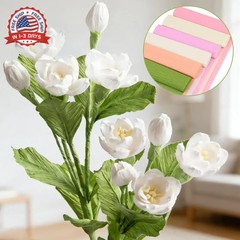 KIMOBER 6 Colors Crepe Paper Rolls,10×98 Inch Crepe Paper Sheets with 50 Pcs Flo