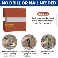 10 Pcs Brick Clips for Hanging Outdoors, No Drill Brick Hooks Hangers Fit Bri…