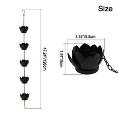 Elegant Lotus Rain Chain for Efficient Outdoor Drainage 1 2 Meter Length