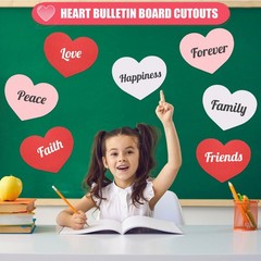 36 Pcs 9.84×7.87 Inch Large Heart Paper Cutouts Red Pink White Valentines