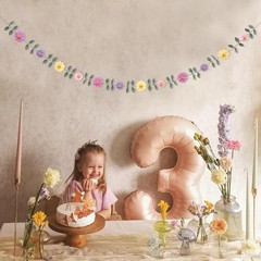 Felt Colorful Daisy Banner – Spring Birthday Wedding Party Decorations,Colorful