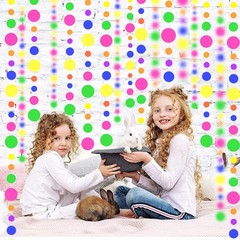 120ft UV Reactive Round Dot Paper Garland – Neon Streamers for Glow Parties, Wed