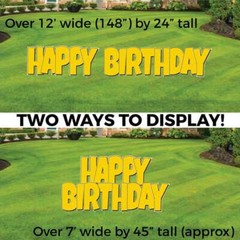 24″ Happy Birthday Quick Set Yard Sign Letters | 5pc Outdoor Lawn Decorations