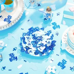 200 PCS Blue It’s A Boy Confetti Baby Shower Table Sequins Gender Reveal Decor