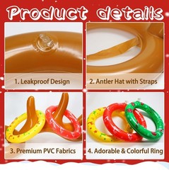 Christmas Inflatable Reindeer Antler Ring Toss Game 2 Sets, 2024 A-antlers