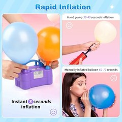 NuLink Electric Balloon Pump Dual Nozzle Portable Air Inflator for Party Decor
