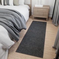 Ottomanson Door Mat Indoor Entryway Runner Rug – 1’8″ x 4’11» (Runner), Black