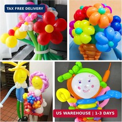 100Pcs 260 Balloons Rainbow Long Balloons for Balloon Garland Thicke