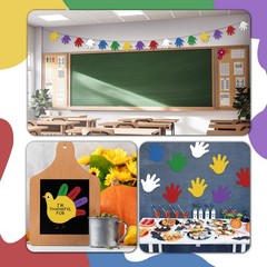 48 PCS 6 Inch Large Foam Hand Cutouts Assorted Color Handprint Die Cuts