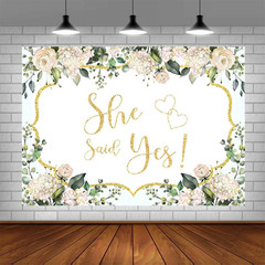 7X5Ft She Said Yes Backdrop Pink Floral Bridal Shower Decorations Bachelorette B