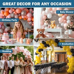 Balloon Arch Strip Kit for Garland, 32.8 Feet Balloon Tape Strips and 200 Glue