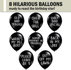 Funny Abusive Balloons | Fun Decoration for Adult Birthday Party (8 Pack Rated E
