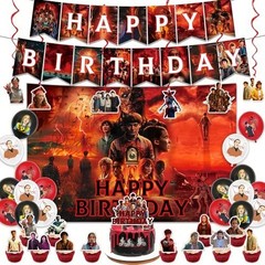 51 pcs Stranger Things Party Supplies Set – Birthday Decorations, Backdrops, Bal
