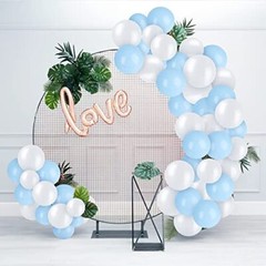 Blue and White Balloons, Light Blue White Balloon Garland Arch Kit, 84 Pack