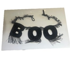 Hyde And EEK! Boutique. 6’ Length Halloween BOO Garland Black