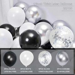Birthday Decorations for Men, Black and Silver Happy Birthday Party Decorations,