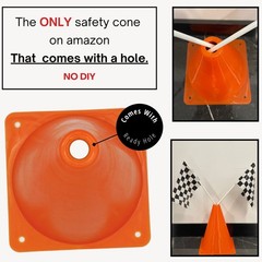 38 Pieces Set – 12 Traffic Cones With Hole on Top, 24 Checkered Flags, Racetr…