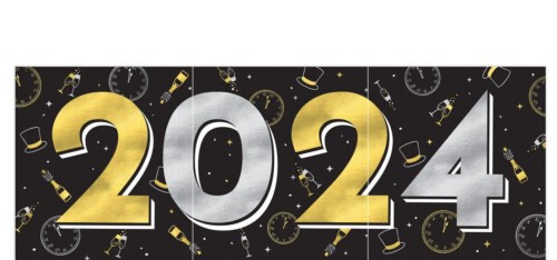 2024 Graduation New Years Scene Setter Wall Decoration Banner 3 pc 33 x 65