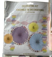 Pastel Party Decorations Lot Backdrops Balloons Fans Streamers NEW
