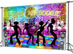 Disco Backdrop 7 x 5 ft Retro Glow Party 70s 80s 90s Theme Stage 7x5ft Multi