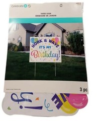 Celebrate It Yard Sign Honk & Wave It’s My Birthday 3 Piece 18″ x 13.5″