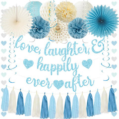 Engagement Party Decorations, Gold Glitter Love Laughter & Happily Ever after Ba