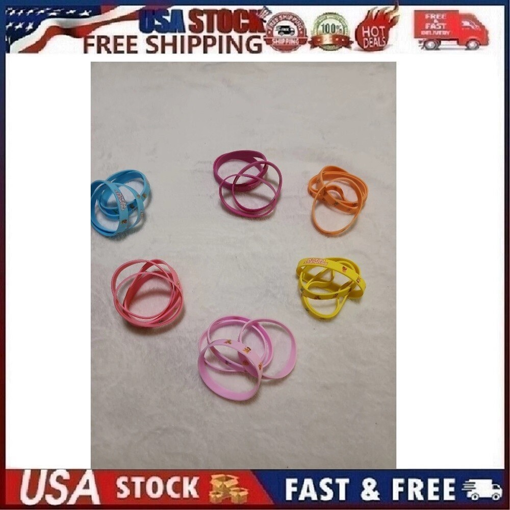 24 Pcs Princess Peach Themed Silicone Wristbands. Cartoon Mario Birthday Party