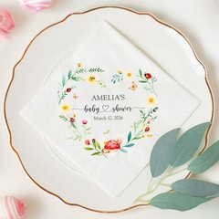 Personalized Ladybug Baby Shower Napkins Garden Party Decor SATTNA0706