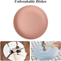 WANBY Lightweight Wheat Straw Plates large, Small 6 Pack 5.9'