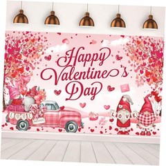 Large 72×44 Inch Valentines Day Background, Romantic Pink Happy Valentines Day