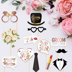Bachelorette Party Decorations Accessories Photo Booth Props Pink Black 25 PCS