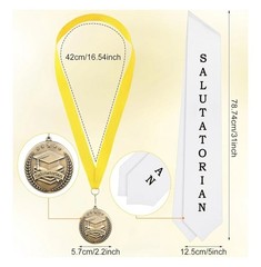 Remuuly 2 Pcs Graduation Award Medal and Graduation Stole Set Award Medal 60…