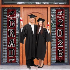 Graduation Banner 2026 Graduation Decorations Maroon and Black Grad Banner Po…