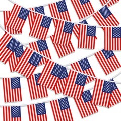 100 Pcs American Flag Banner, 105 Ft USA Flags Bunting Banners for Fourth of …