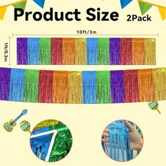 Fiesta Party Decorations – 2 Pack Cinco De purple blue green red orange yellow