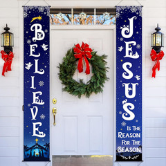 Christmas Front Porch Banners Winter Religious Nativity Scene Sign Holiday Hangi