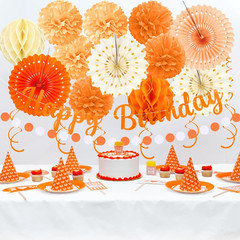 Birthday Decorations, Orange Beige Fal Boho Party Decorations for Women Girls –
