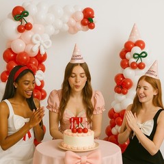 Cherry Red Balloon Garland Arch Kit, Bow Pastel Pink and White Birthday Ballo…