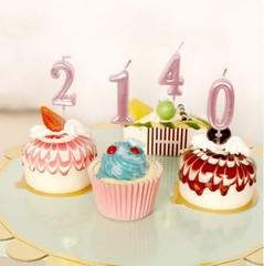 1st Birthday Candle First Year Pink Happy Number 1, 1