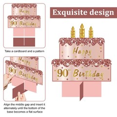90th Birthday Decorations for Women Pink Rose Gold The Year 1935 Happy 90th B…